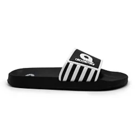 NEW Men's Akademiks Cross Side Striped Logo Black Slide Slippers 13 - Picture 10 of 17